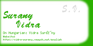 surany vidra business card
